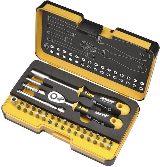 Felo Ratschen- & Steckschlüssel-Sets 1\4" 36Stück