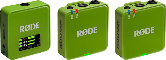 Rode Wireless GO Gen3 Set Wireless Condenser (Small Diaphragm) Microphone Πέτου, Clip On Journalistic in Green Color