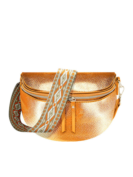 Gallantry Fanny Pack Glamour Shiny Shoulder Strap Orange