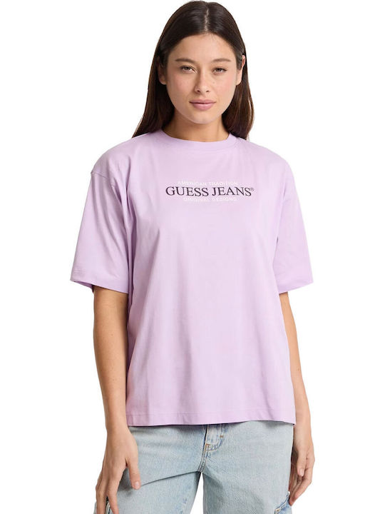 Guess Γυναικεία Μπλούζα Κοντομάνικη Lilla Flower
