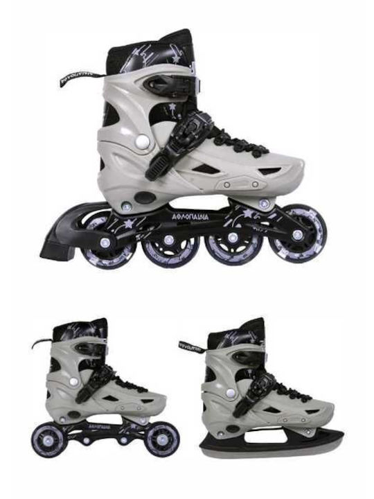 Αθλοπαιδιά Inline Αυξομειούμενα Rollers Γκρι Παιδικά