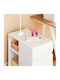 Office Storage MDF Cabinet With Wheels & Drawers White L58xW59xH35cm