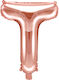 Balloon Foil Letter Τ Rose Gold 35cm