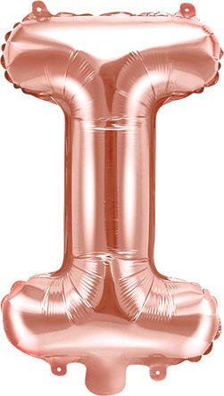 Balloon Foil Letter Ι Rose Gold 35cm
