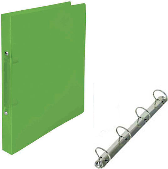 Clipboard PP 4 Rings 23x32x2.3cm 17 Light Green Semi-Transparent