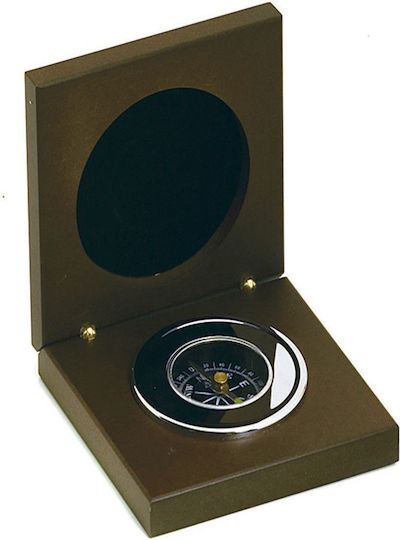 Compass Nickel Wooden Case Dimensions: 8.5cm x 8.5cm