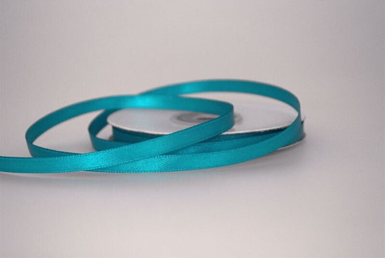 Satin Double Face Turquoise Ribbon 6mm