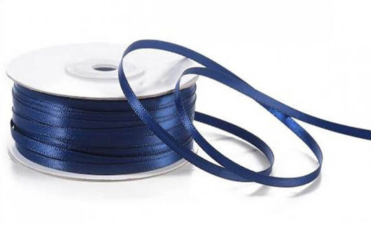 Κορδέλα Σατέν Διπλής Όψης Ούγια Μπλέ Navy 3χιλ.x100μ
