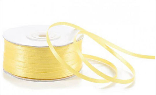Satin Double Face Ribbon Ouga Yellow 3mm x 100m