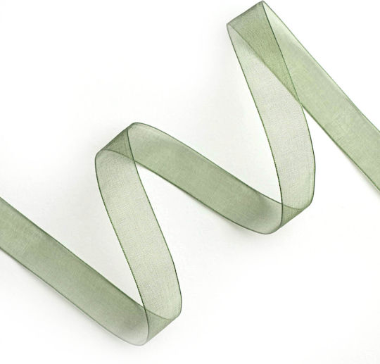 Organza Ribbon Soft Thin Stiff 15mm 50m Orgxxxxx-xx15x50 Olive Green