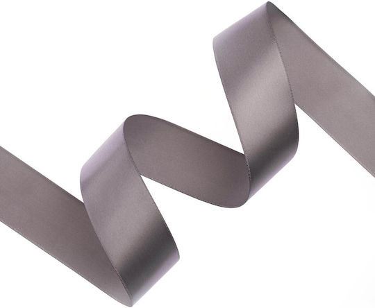 Satin Single Face Ribbon Organza 38mm 100m Gray