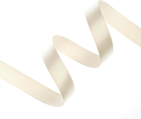 Satin Single Face Ribbon Organza 15mm 100m Ivory