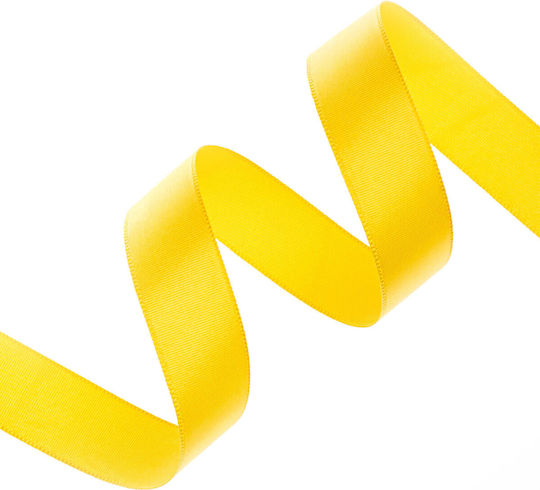 Satin Single Face Ribbon Organza 20mm 100m Yellow