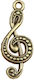 Metal Key Charm Antique Bronze 26mm 6 Pieces