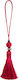 Fabric Tassel Shiny Bead Taskt303 Fuchsia
