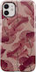 Burga Handyhülle iPhone 12 12 Pro Elegant Zarte Kussmuster Burgund