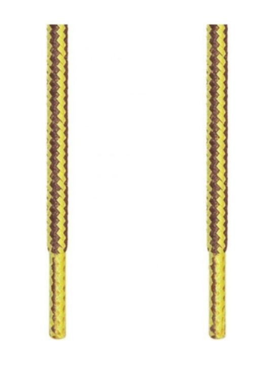 Șireturi de Pantofi Pereche 125cm Maro-Galben Rotunde Groase Tip Timberland