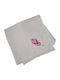 Pocket Handkerchief Cotton Women's White Fuchsia Embroidery