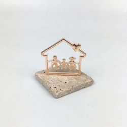 Hochzeitsgeschenke Familien Metallischer Natürlicher Kieselstein 5.5x5.5x6cm Rosa Gold