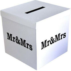 Κουτι Ευχων Χαρτινο 22χ22χ22cm Mr & Mrs Λευκο Κουτι Ευχων Χαρτινο 22χ22χ22cm Mr & Mrs Λευκο