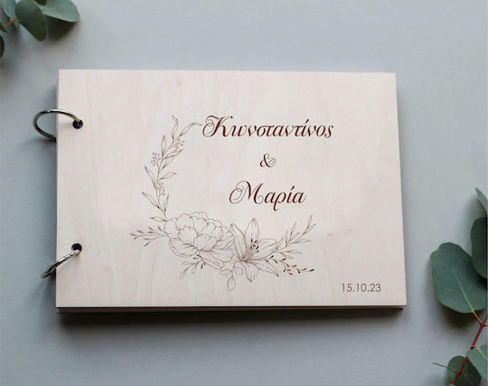 Holz Hochzeitswunschbuch Gravur W019 1 Stück