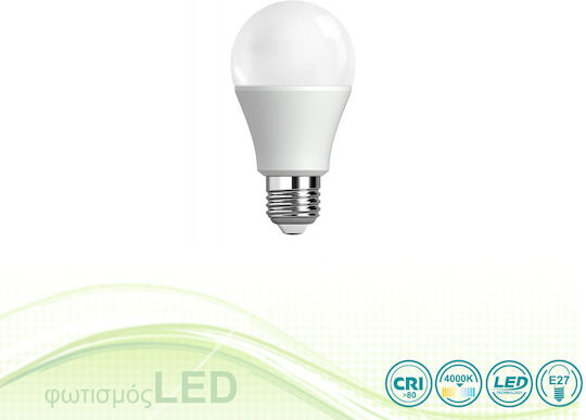 SoleLuce LED Bulb 9W for Socket E27 and Shape A60 Warm White