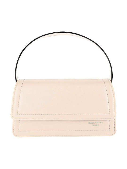 Gallantry Smooth Faux Leather Shoulder Bag White