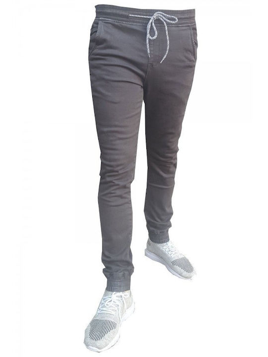 Luciano Faketti Chinos Trousers Cuffed Soft Fabric Stretch Cotton 95% Lycra 5% Gray