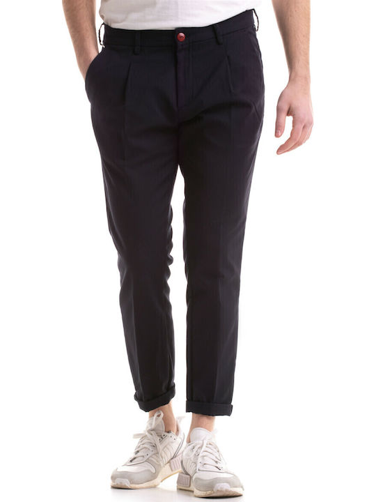 Scinn Men's Cotton Trousers Dark Blue Matteo122 Slim Fit