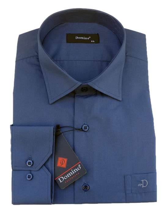 Ανδρικο Μακρυμανικο Πουκαμισο Domino 22.502-014 Blue Raf