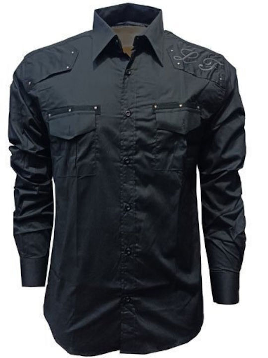 Luciano Faketti Elastic Shirt Slim Fit Luciano Faketti Blue-Purple