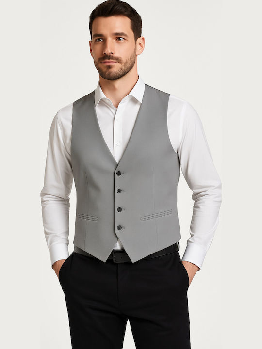 Luciano Faketti Men’s Vest In Fashion Vscoz-poly Gray
