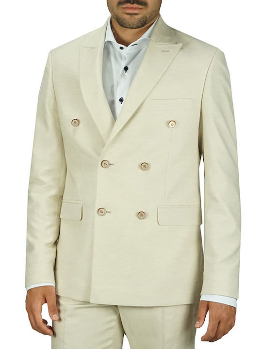 Bizzaro Ανδρικό Βαμβακερό Σακάκι Plain Εκρού Slim Fit Bz2213218/957 43% Βαμβάκι 39% T 17% Λινό 1% Ελαστάνη