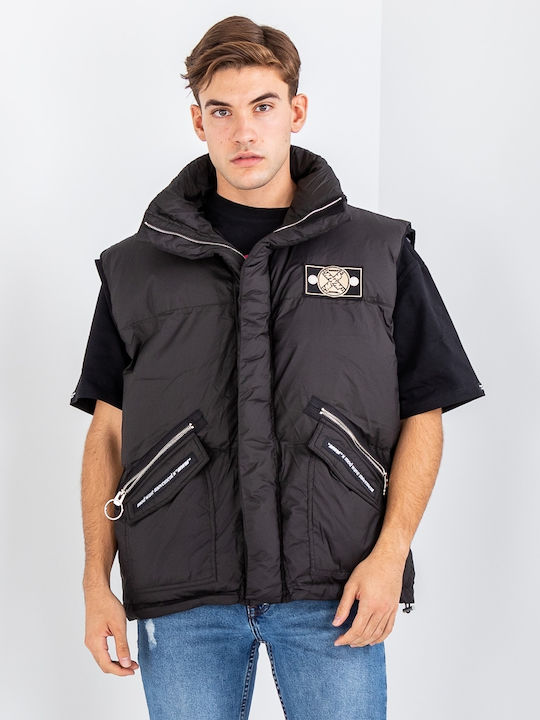 Mod Wave Movement Basic Puffer Gilet Jacket Vest 2221461-Black