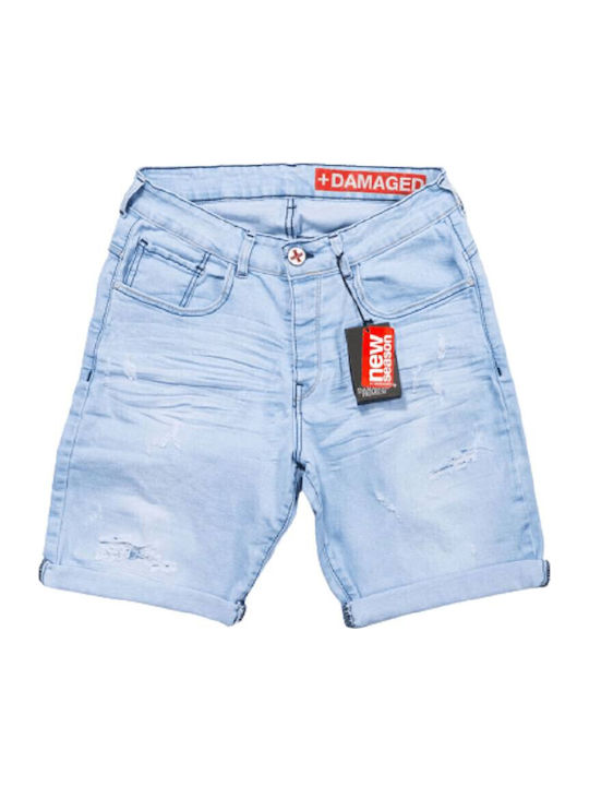 Damaged Denim Short Pants Rs14 Blue Blue