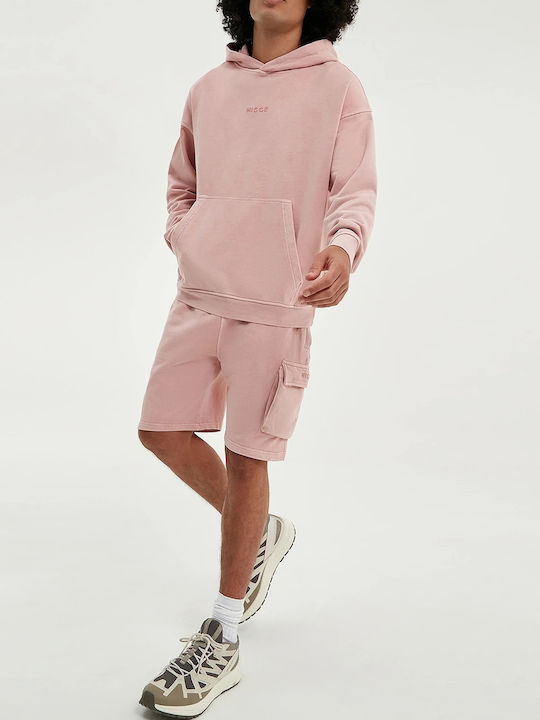 Nicce Мъжки Capstan Jog Шорти Анцузова Бермудa Памук Oversized Fit Washed Elderberry 0192-k039-0524