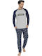 Herrenpyjamas "man Is Coming" Blau 2022217mpl