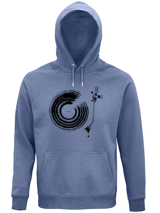 Unisex Sweatshirt Kapuze Design Vinyl Blau
