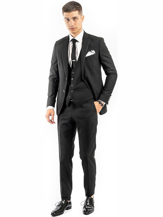 Fragosto Κοστούμι Smokin Slim Fit S'160 Black