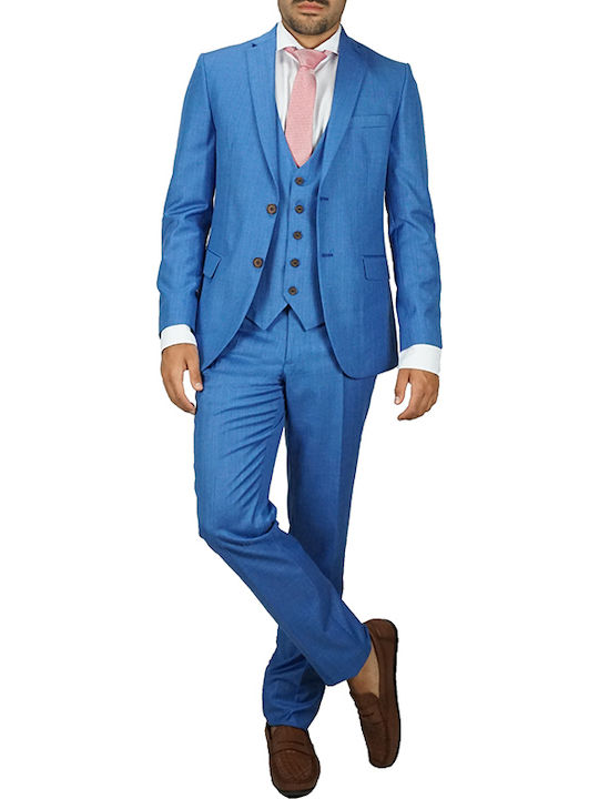 Boston Herrenanzug Blau Roux Slim Fit 4501/4 65% Polyester 35% Viskose Boston Herrenanzug Blau Roux Slim Fit 4501/4 65% Polyester 35% Viskose