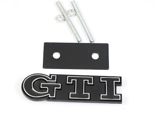 Σήμα Μάσκας Λογότυπο Vw Gti Μαύρο Ασημί 92mm X 26mm 1 Τεμάχιο Zemb-vw-18