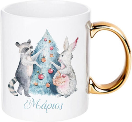 Ornament de masă de Crăciun Cană Ceramic Bej