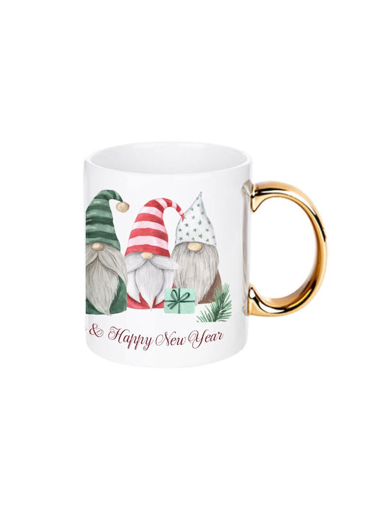 Weihnachtlicher Keramikbecher Beige