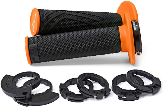 Mânere Pereche Emduro Mx D200 D-lock Negre Portocalii Lock On Grips D20046c4045h8-0 Domino