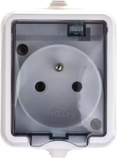 KOS Priză Electrică Simplă Rezistentă La Apă Cu Capac Alb 20 Bucăți