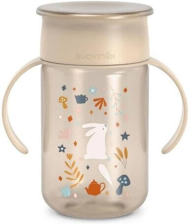 Suavinex Educational Sippy Cup Plastic with Handles Beige for 12m+m+ 340ml