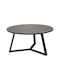 Round Central Coffee Table Berton Made of Solid Wood Marble W80xL80xH40cm