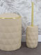 Eurocasa Plastic Toilet Brush and Basket Set 6lt Beige