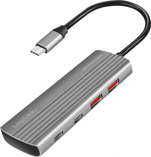 LogiLink Hub 5 Θυρών USB 3.2 με σύνδεση USB-C Γκρι
