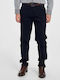 Men's Suit Trousers Slim Fit Navy Blue